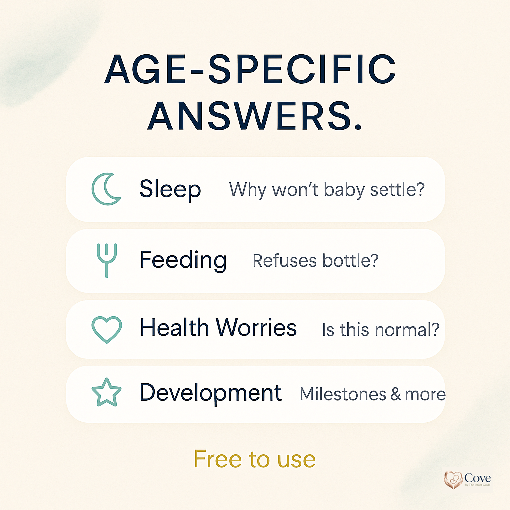 Key features of the free Cove newborn guide