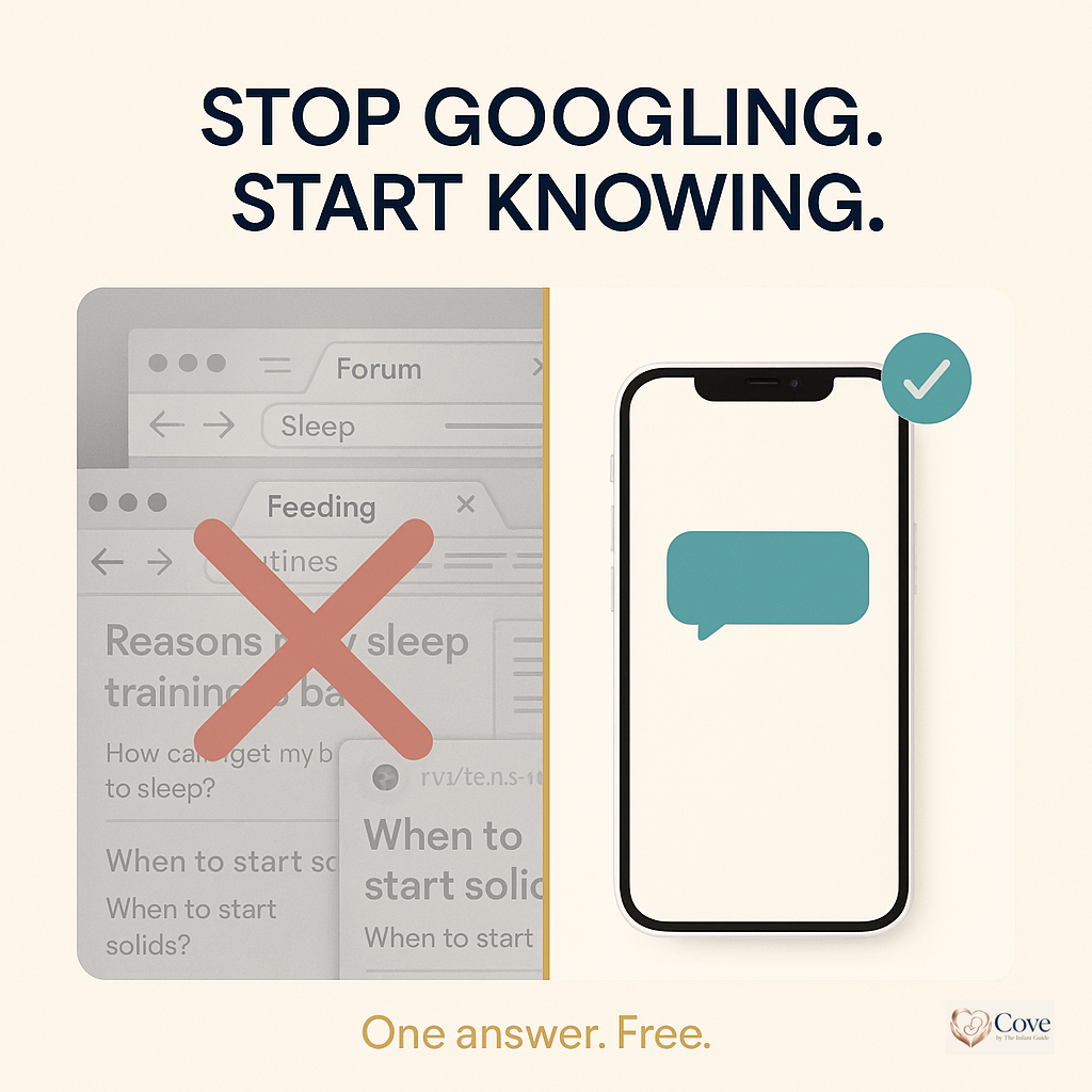Stop googling at 3am — calm answers in the free Cove newborn guide