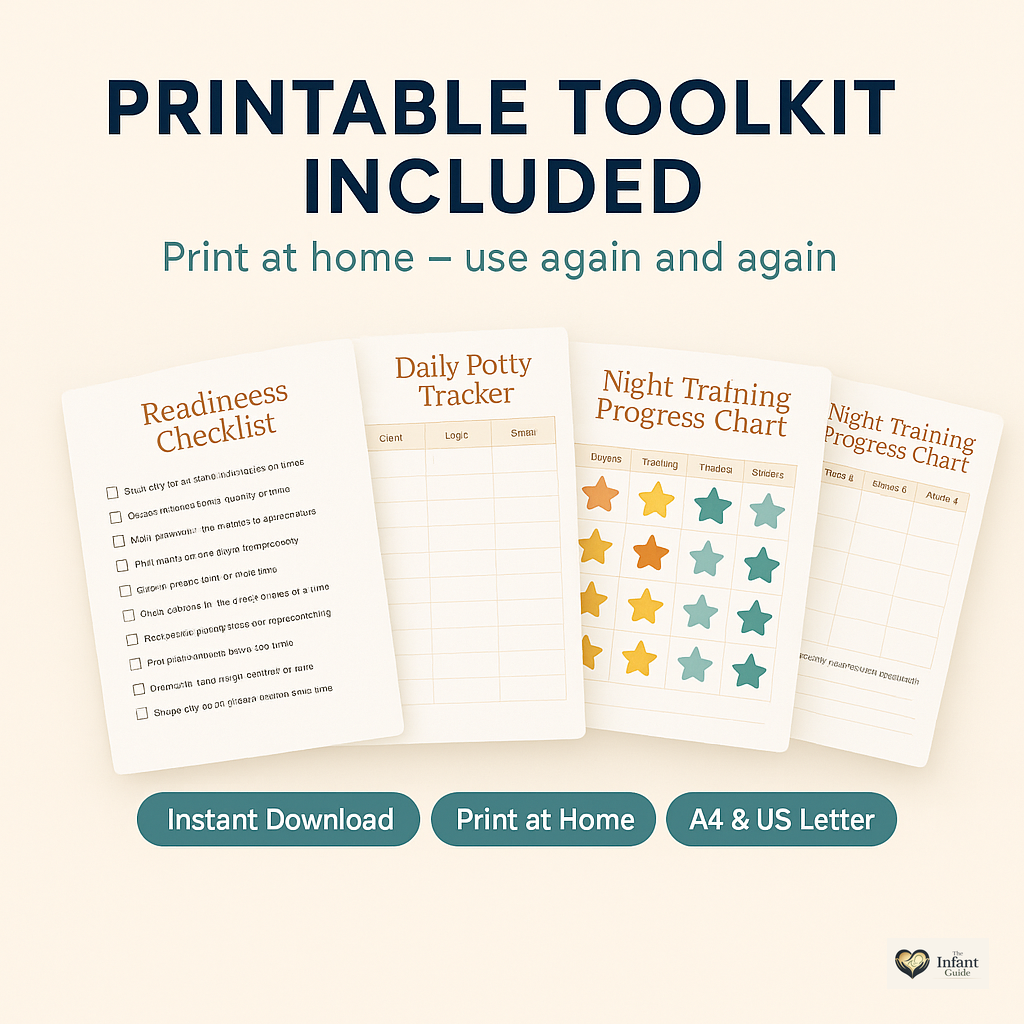 Printable potty training toolkit included with the Potty Training Blueprint