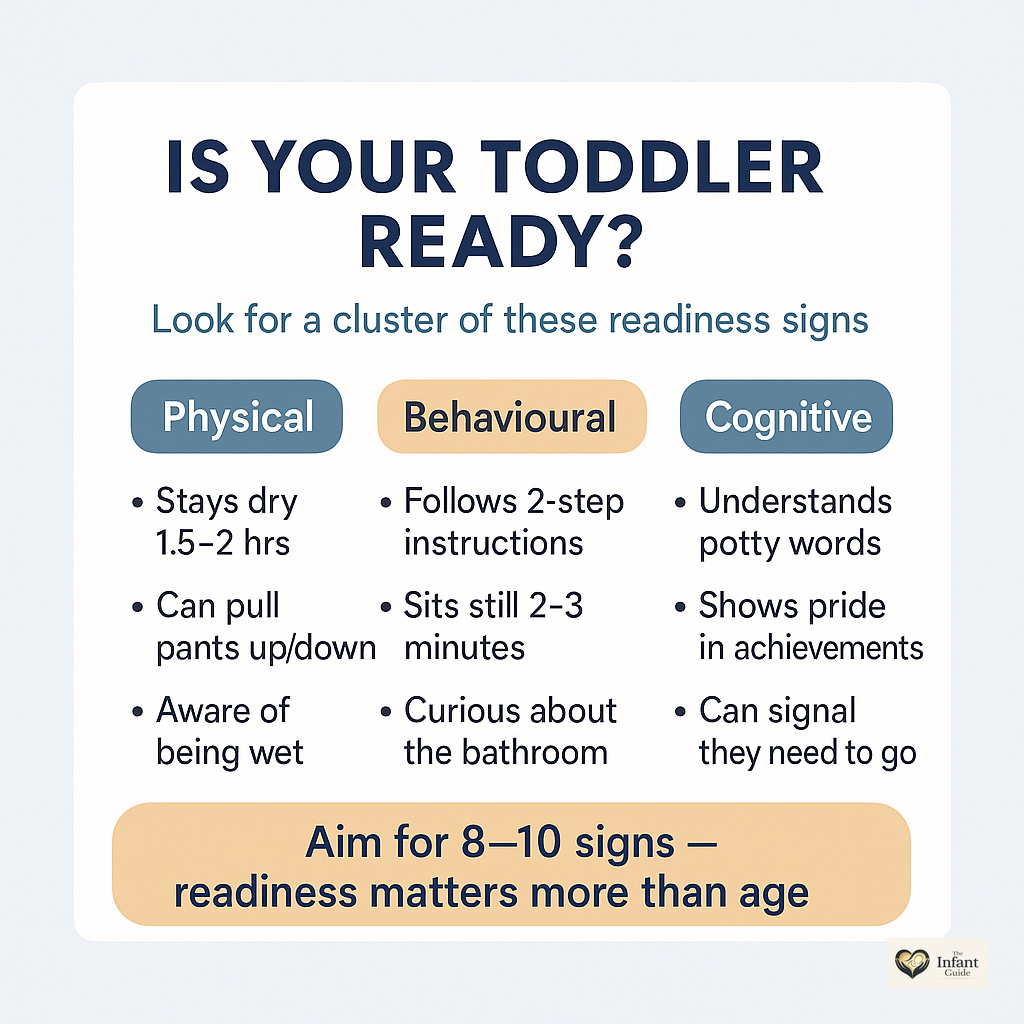 Toddler potty training readiness signs from the Potty Training Blueprint